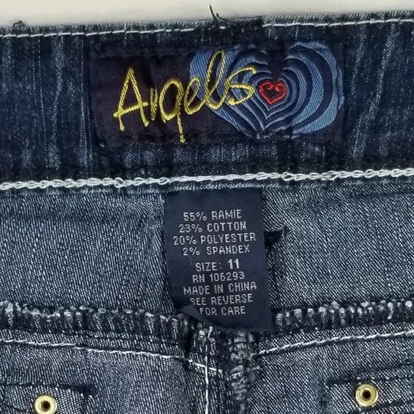 Angels Cuffed Cropped Blue Denim Women's Jeans 11 - Picture 6 of 8